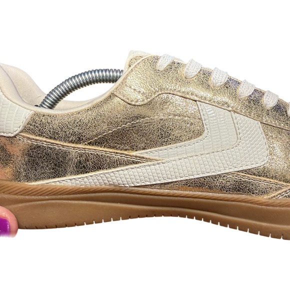 DOLCE VITA Danita Court Women's 7.5 Sneakers Gold Metallic Shoes - Picture 10 of 12